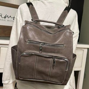 Grey Backpack Purse